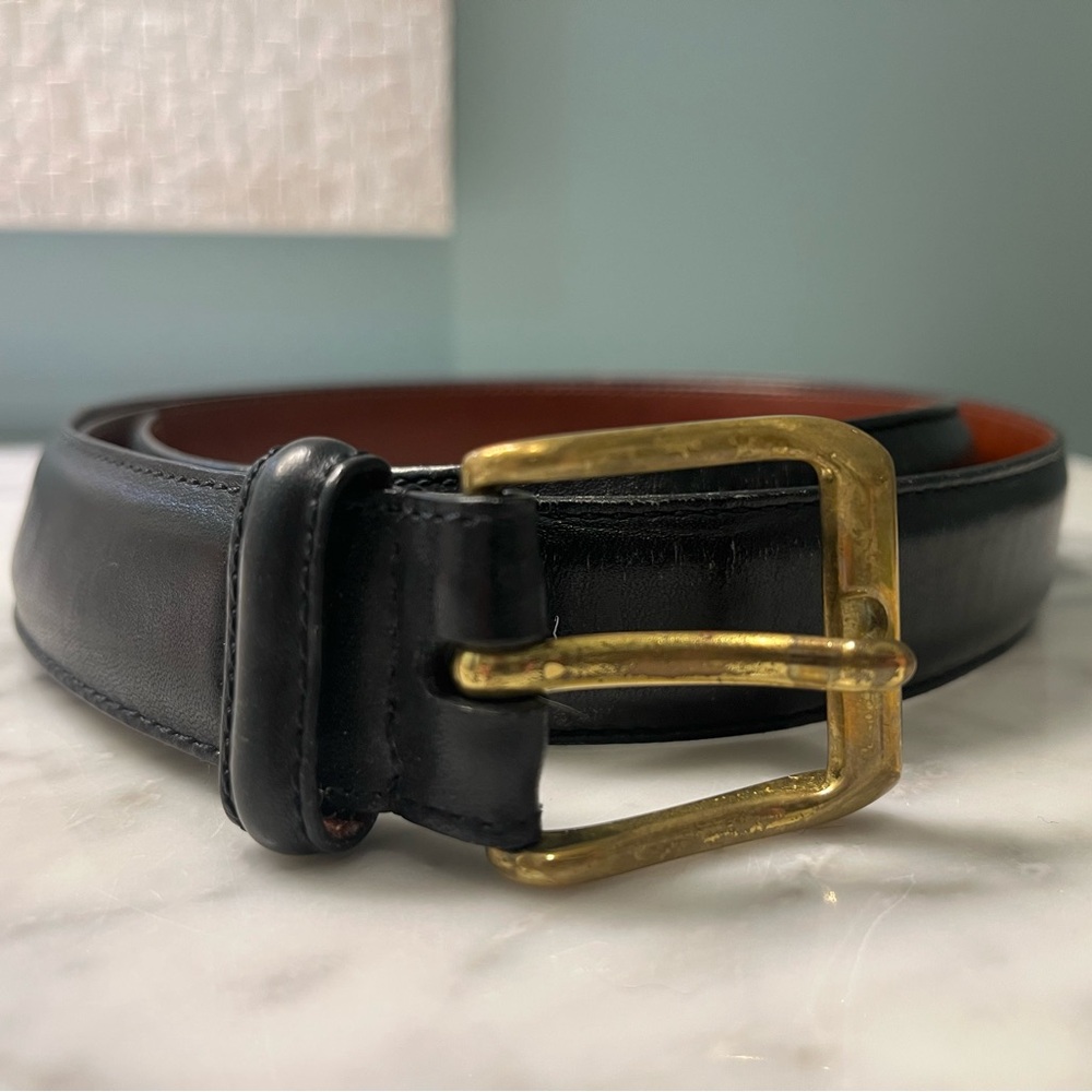 Coach Black Belt with Brass Buckle